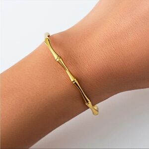 NEW Simple Bamboo GoldCuff Bracelet